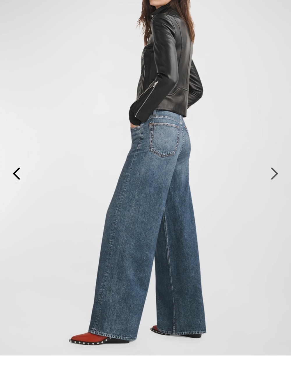 NWT Rag & Bone
rb Miramar Sofie Cotton-Terry Wide-Leg Jeans; Size 24